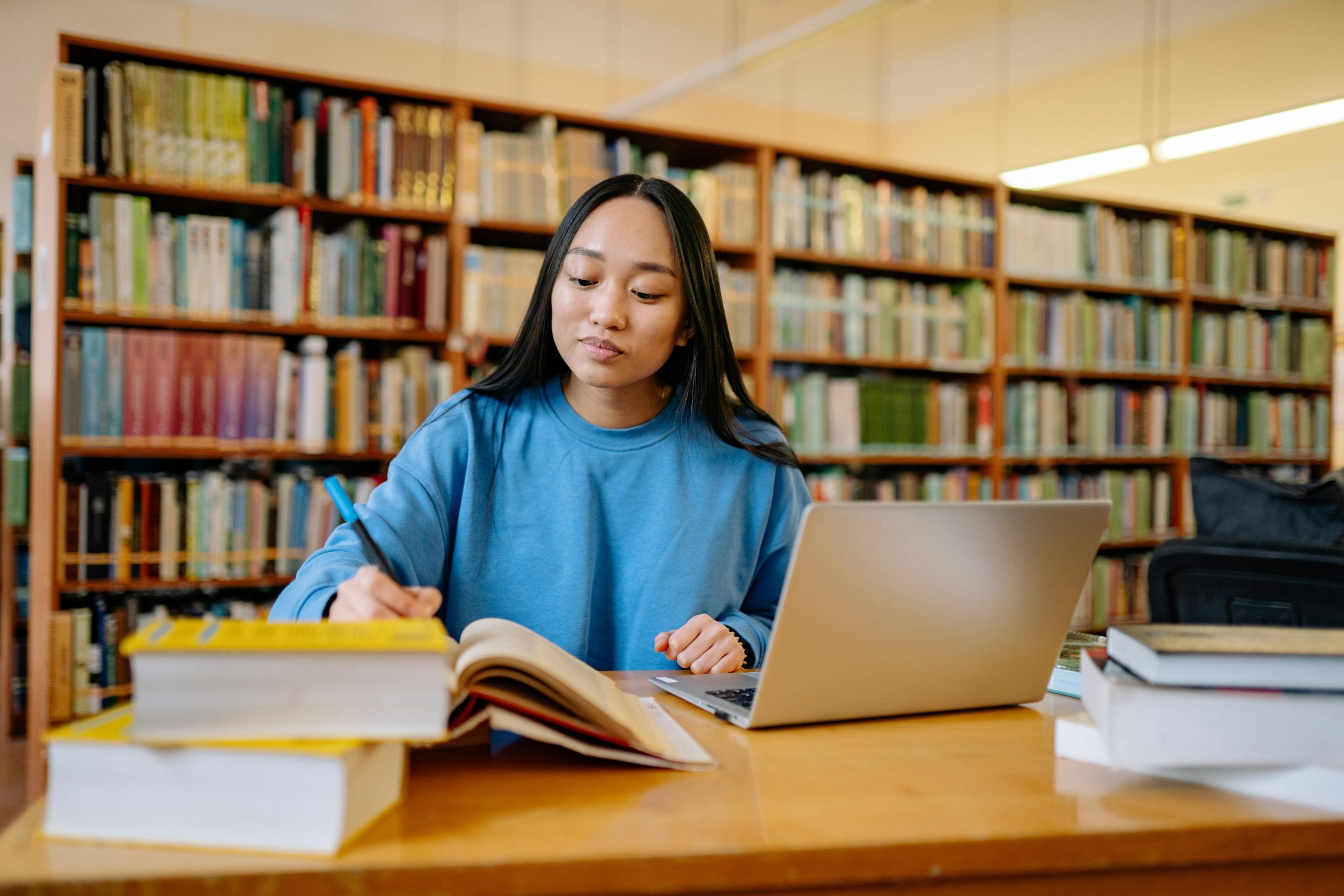 young woman studying